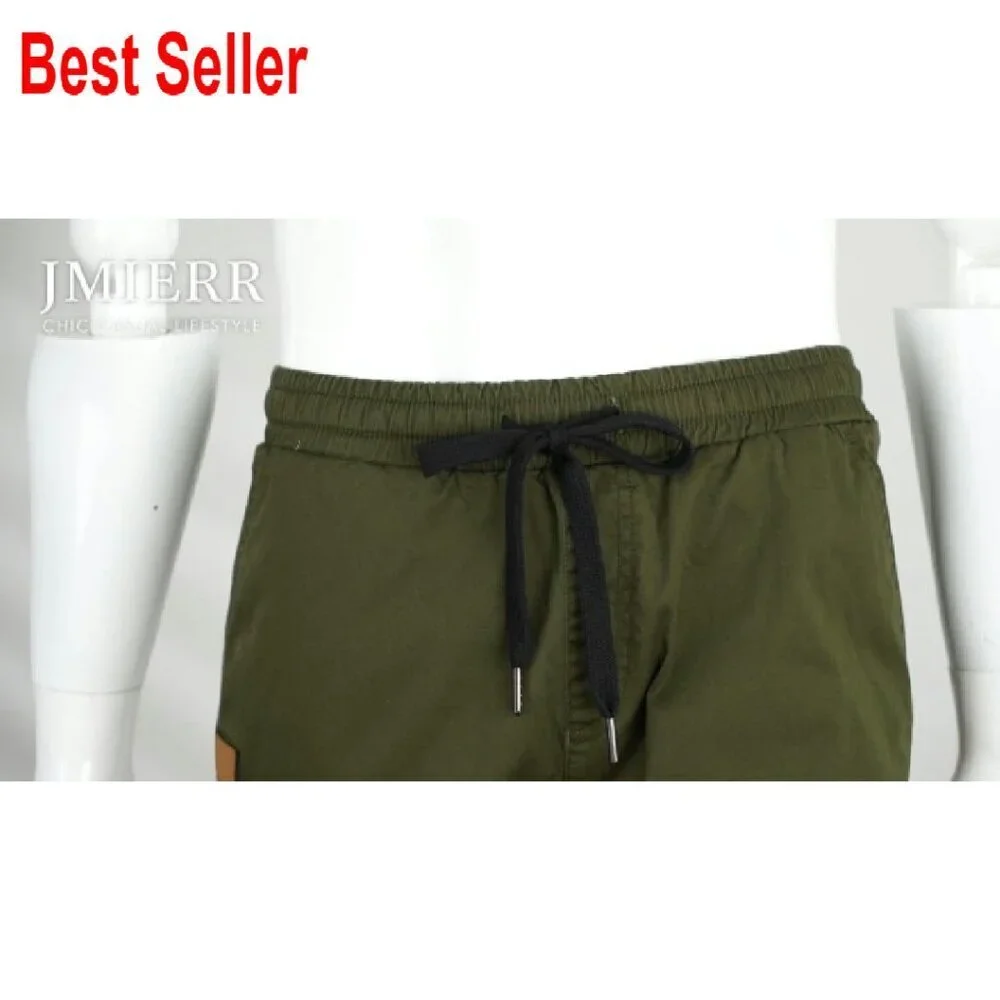 Men's Casual Joggers Tapered Fit Twill Cargo Pants Activewear Sweatpants